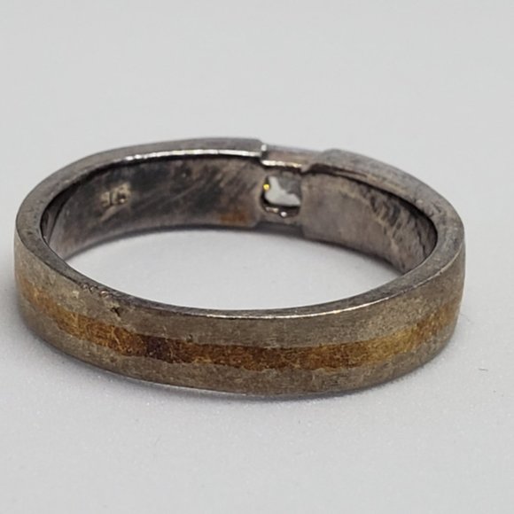 Brilliant Sterling/Gold Channel CZ Ring - Picture 5 of 7